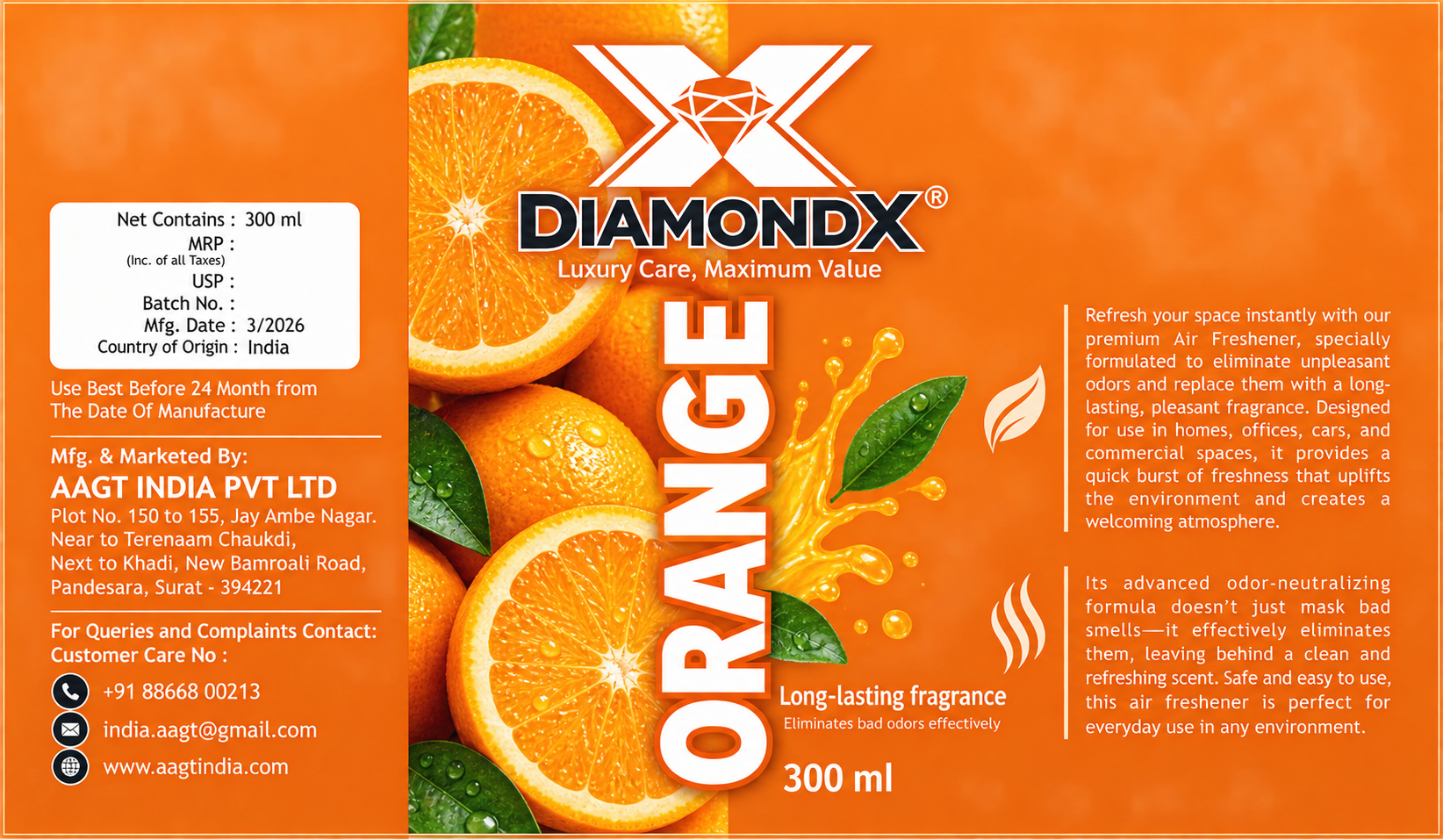 Orange Air Freshener